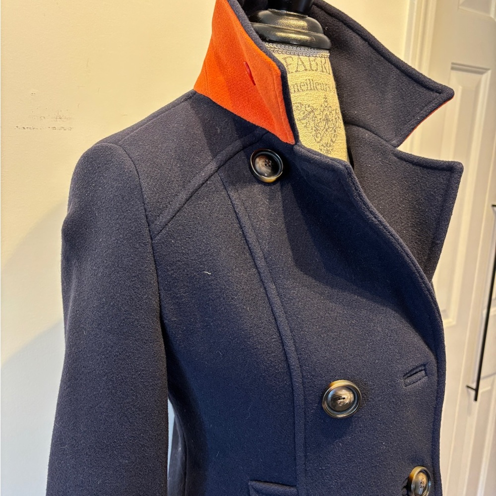 Boden Navy Double-Breasted Wool Pea Coat - Picture 3 of 8